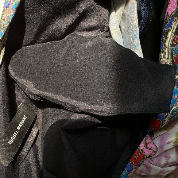 ISABEL MARANT Linazi Gathered Printed Jersey Top Size 36 - Picture 11 of 15